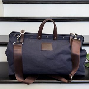 Line of Trade canvas genuine leather unisex travel tote bag weekender duffel